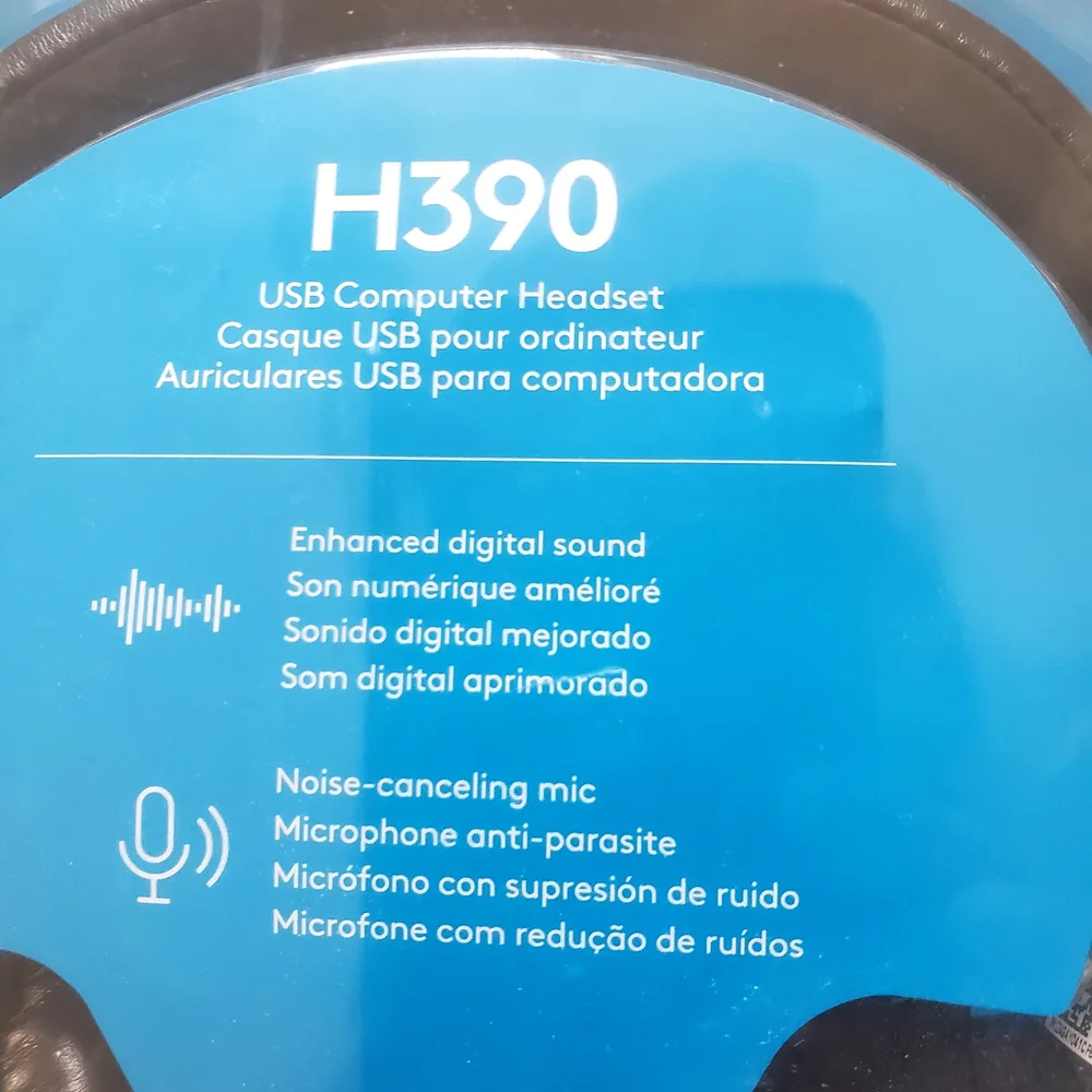 Brand New In Box. Never Opened. Logitech H390 USB Headset - Black